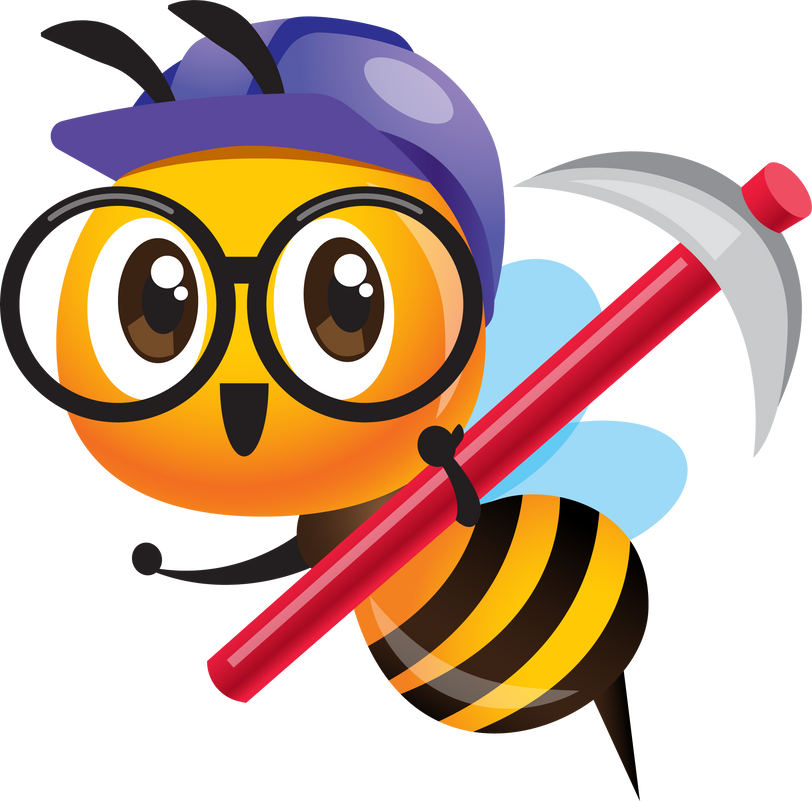 Cartoon cute worker bee carry  illustration